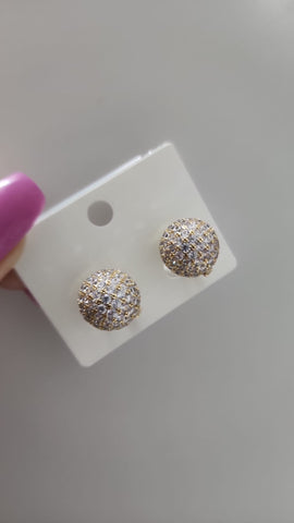 Aretes Dormilonas  Diamantada