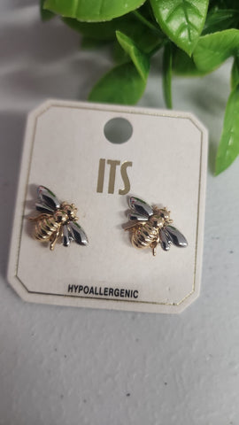 Aretes de Abeja  Dos Tonos #402