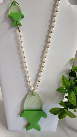 Set Pez con Perlas  Verde