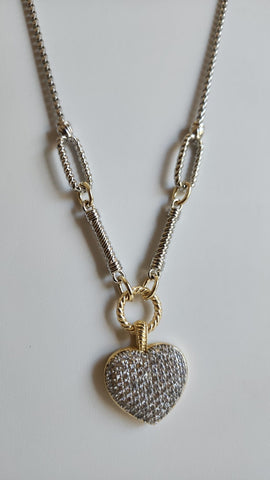 Collar Corazón Diamantado  #378