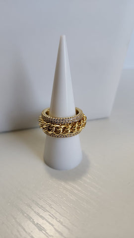 Aro Diamantado  Con Cadena Cubana