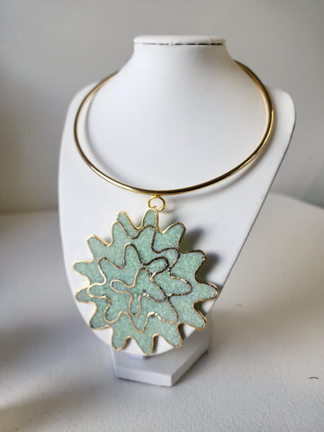 Choker Otoñal Flor  Drutzy  Verde