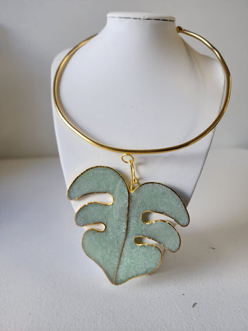 Choker Otoñal Hoja Drutzy  Verde