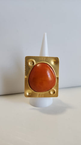 Anillo Hongos  Anaranjado Cuadrado