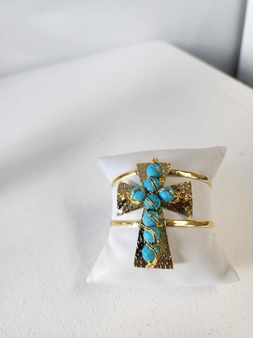 Bangel Cruz de Piedra  Turquesa