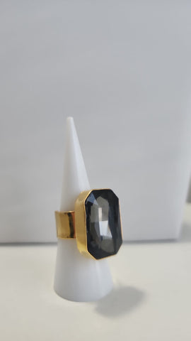 Anillo Cuadrado Cristal Smoke