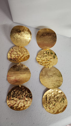 Aretes Circular Largo Dorado