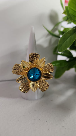 Anillo Flor  Turquesa