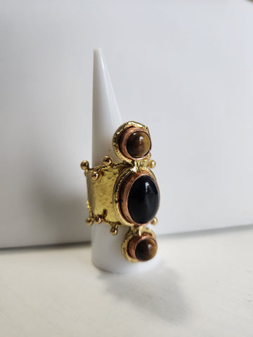 Anillo Tres Piedras  Onix