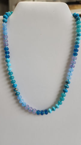 Collar de Agata  Con Gacho para Gema Tonalidades de Azul