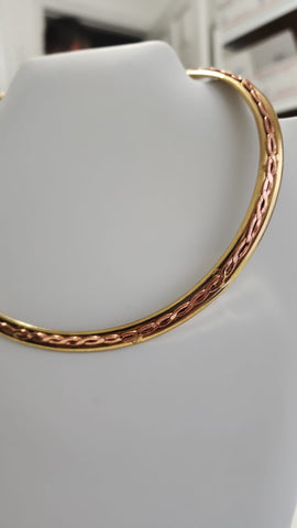 Choker Dos Tonos Oro y trenza Oro Rosado