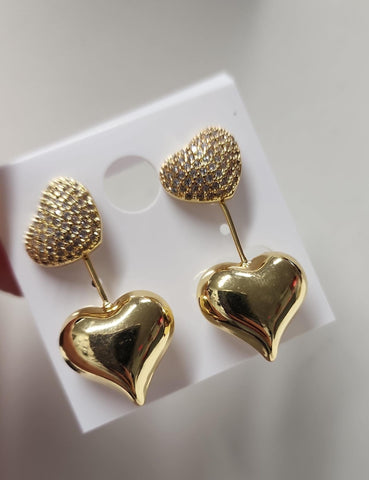Aretes Doble Corazon