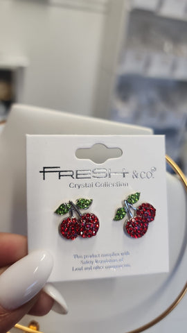 Aretes Cherry diamantado
