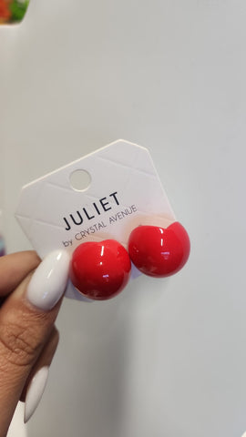 Aretes redondo Rojo