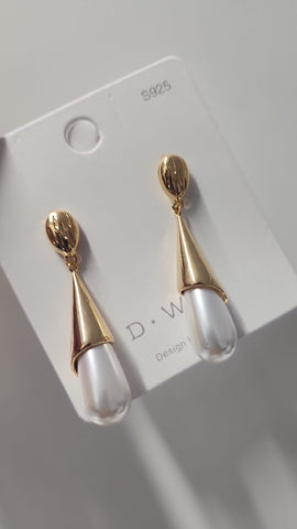 Collar largo gota perla Oro