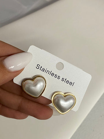 Aretes Corazón perla