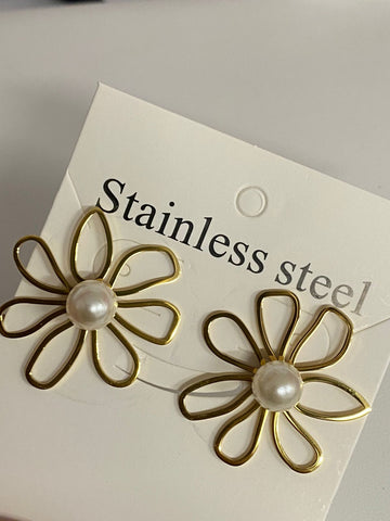 Aretes con perla Margarita