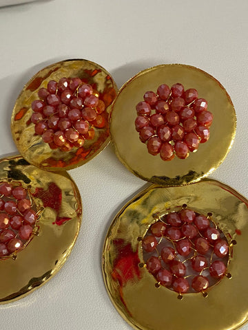 Aretes redondos cuencas Rosado