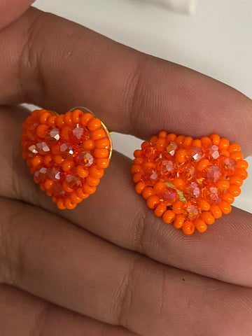 Aretes cuencas Naranja Corazón