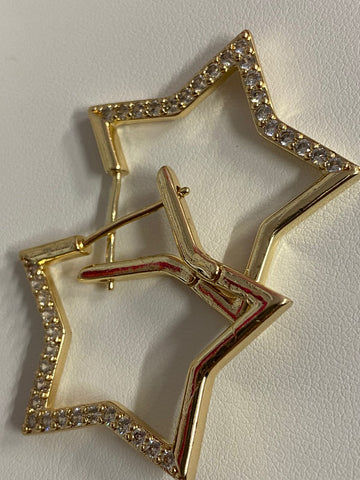 Aretes estrella diamantado
