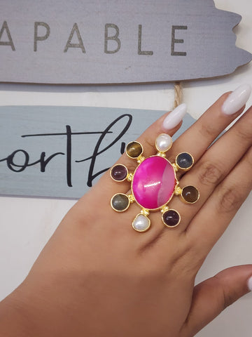 Anillo Cristal Fushia