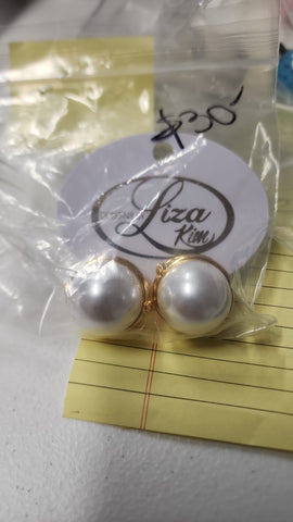 Aretes Boton Perla