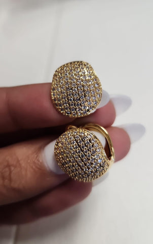 Aretes Boton Diamantado