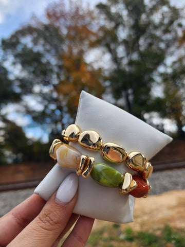 #317-Duo de Pulseras  Granito Colores