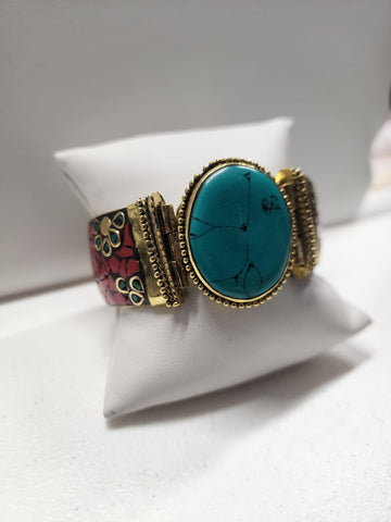 Bangel Mosaico  Rojo con Turquesa
