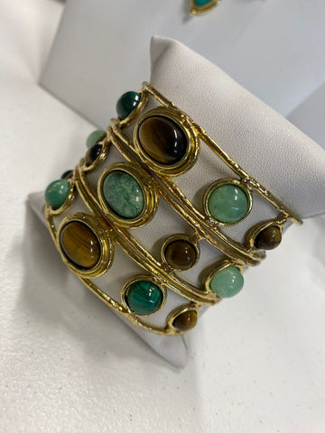 Bangel ojo de tigre cuarzo verde