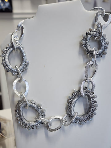 Collar eslabon Plata Escarchado