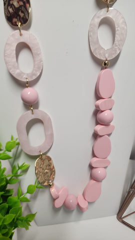 Collar Eslabon Rosa