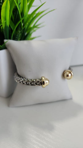 Pulsera Plata Punta de Balin Oro