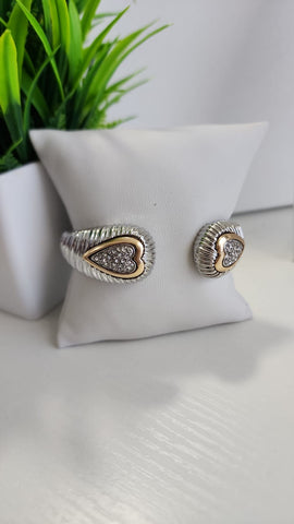 Bangel Plateado  Punta de Corazón