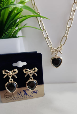 Set de Corazon  Negro
