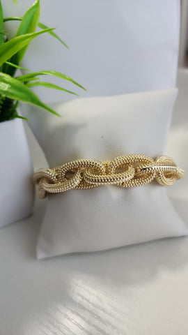 Pulsera de Eslabon  Oro Entrelazado  #070