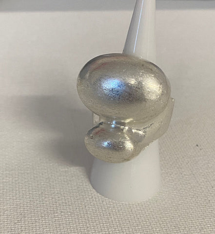 Anillo plata dos piedras