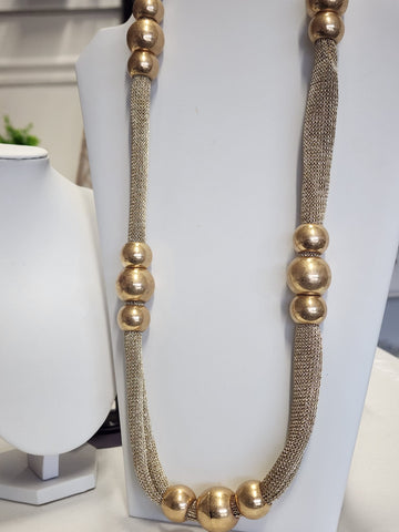Collar Largo Tela Dorado