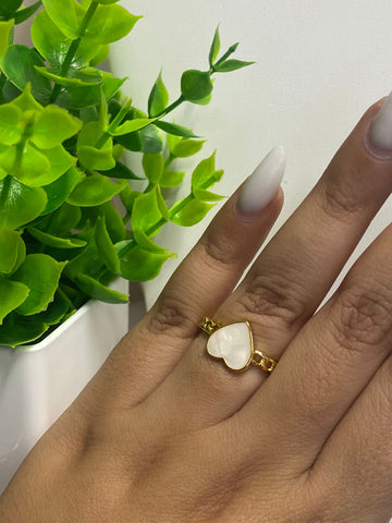 Anillo nácar de corazón