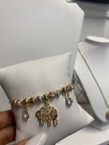 Pulsera Dorada Elefante