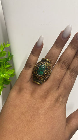 Anillo Mosaico Verde India