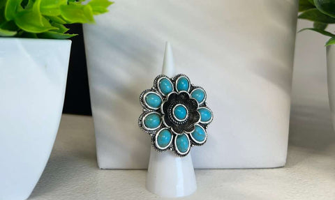 #0420-Anillo Turquesa