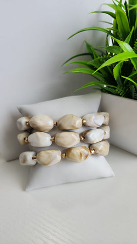 Trío de Pulseras  Hueso