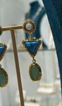Arete Triangular y Redondo Cuarzo Turquesa