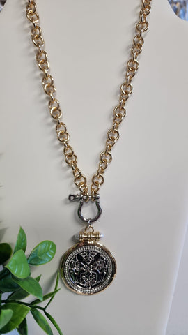 #030-Cadena de Monedas  Oro