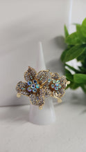 Anillo Flor doble diamantado