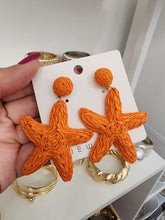Aretes en Rattan estrella