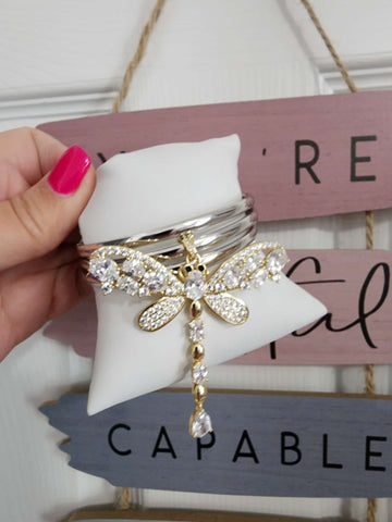 Libelulas diamantadas con circonia